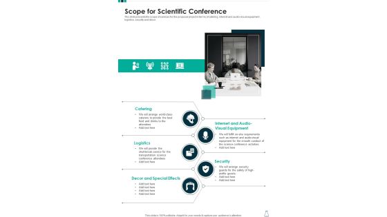 Scope For Scientific Conference One Pager Sample Example Document Scope For Scientific Conference One Pager Sample Example Document