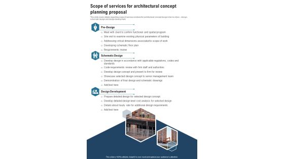 Scope Of Services For Architectural Concept Planning Proposal One Pager Sample Example Document Scope Of Services For Architectural Concept Planning Proposal One Pager Sample Example Document