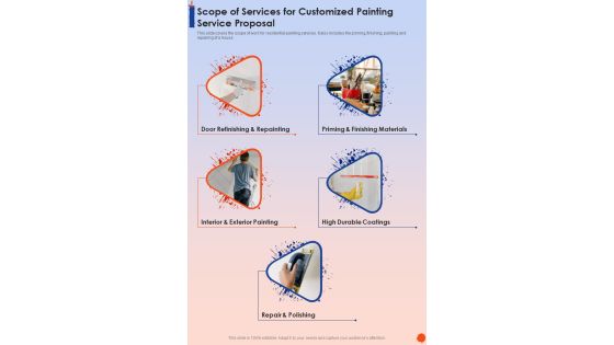 Scope Of Services For Customized Painting Service Proposal One Pager Sample Example Document Scope Of Services For Customized Painting Service Proposal One Pager Sample Example Document