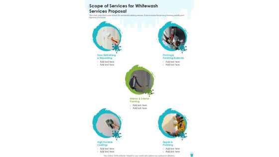 Scope Of Services For Whitewash Services Proposal One Pager Sample Example Document Scope Of Services For Whitewash Services Proposal One Pager Sample Example Document