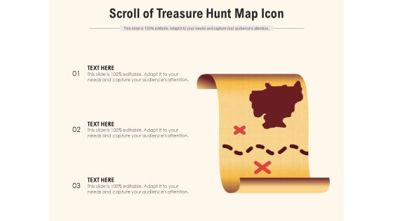 Scroll Of Treasure Hunt Map Icon Ppt PowerPoint Presentation File Demonstration PDF
