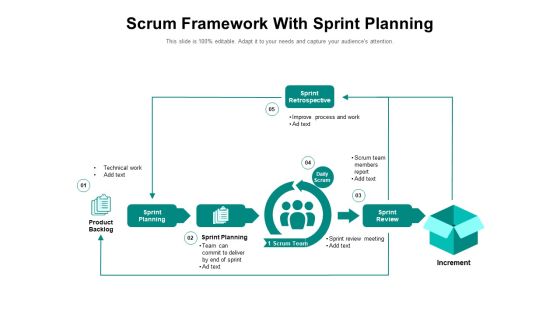 Scrum Framework With Sprint Planning Ppt PowerPoint Presentation Gallery Ideas PDF