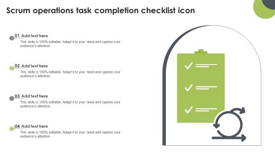 Scrum Operations Task Completion Checklist Icon Pictures PDF Scrum Operations Task Completion Checklist Icon Pictures PDF