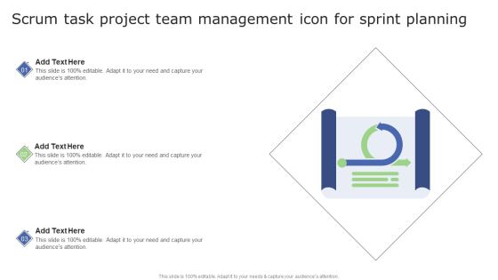 Scrum Task Project Team Management Icon For Sprint Planning Themes PDF