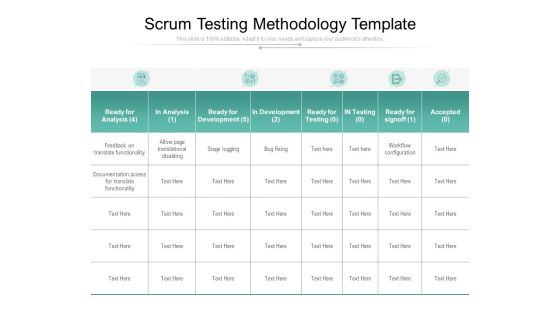 Scrum Testing Methodology Template Ppt PowerPoint Presentation Summary Elements