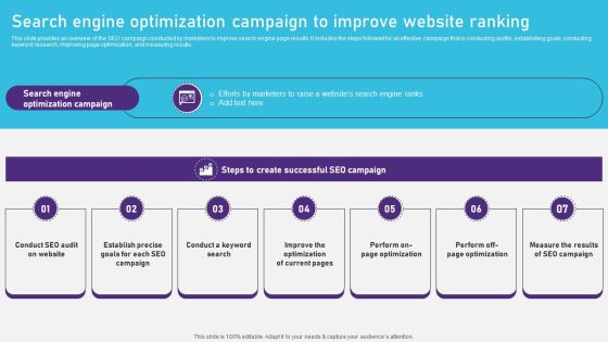 Search Engine Optimization Campaign To Improve Website Ranking Brochure PDF Search Engine Optimization Campaign To Improve Website Ranking Brochure PDF