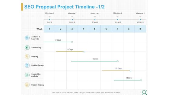 Search Engine Optimization Proposal SEO Proposal Project Timeline Analytics Ppt Infographic Template Smartart PDF