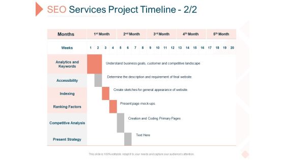Search Engine Optimization Utilities Proposal SEO Services Project Timeline Keywords Portrait PDF