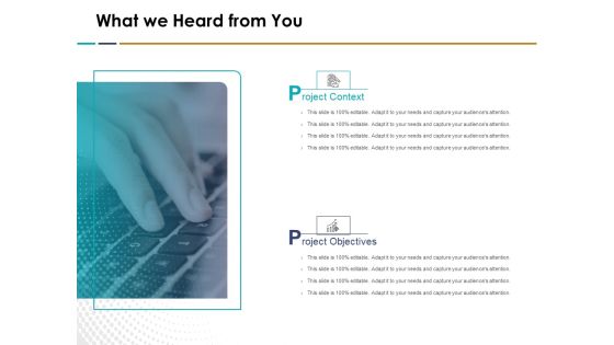 Search Engine Optimization What We Heard From You Ppt Pictures Example File PDF