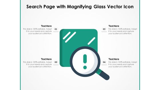 Search Page With Magnifying Glass Vector Icon Ppt PowerPoint Presentation Icon Infographics PDF