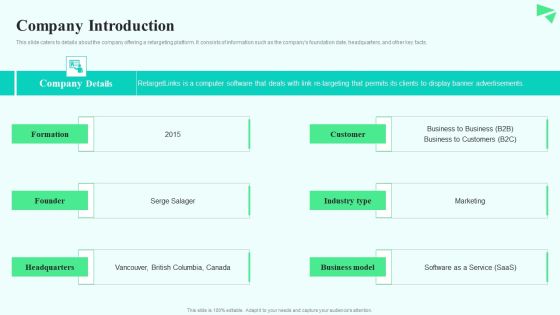 Search Retargeting And Lead Generation Company Elevator Pitch Deck Company Introduction Microsoft PDF Search Retargeting And Lead Generation Company Elevator Pitch Deck Company Introduction Microsoft PDF