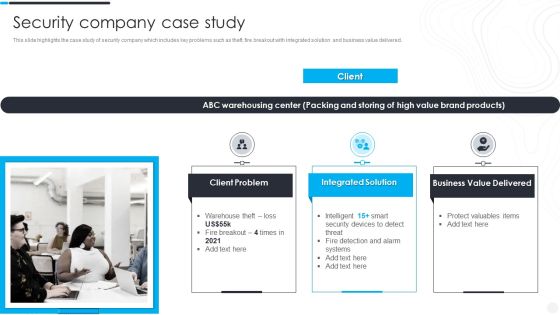 Security Camera System Company Profile Security Company Case Study Clipart PDF