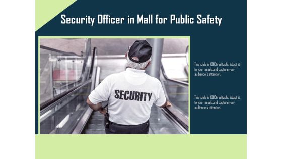 Security Officer In Mall For Public Safety Ppt PowerPoint Presentation Gallery Skills PDF