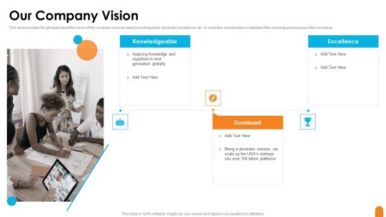 Seed Capital Financing Elevator Pitch Deck Our Company Vision Background PDF