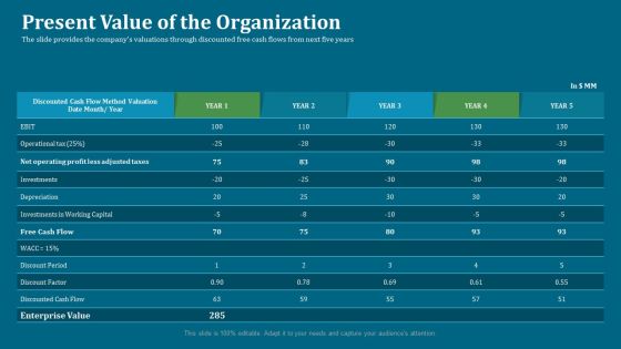 Seed Funding Pitch Deck Present Value Of The Organization Ppt Professional File Formats PDF Seed Funding Pitch Deck Present Value Of The Organization Ppt Professional File Formats PDF