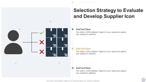 Selection Strategy To Evaluate And Develop Supplier Icon Download PDF Selection Strategy To Evaluate And Develop Supplier Icon Download PDF