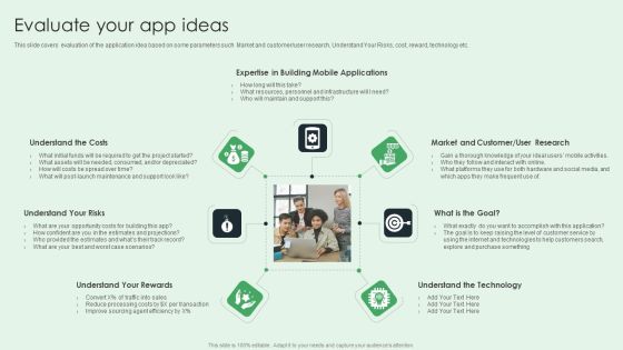 Selling App Development Launch And Marketing Evaluate Your App Ideas Microsoft PDF