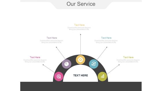 Semi Circle Of Five Business Icons Powerpoint Template Semi Circle Of Five Business Icons Powerpoint Template