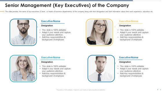 Senior Management Key Executives Of The Company Designs PDF
