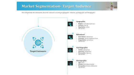 Series A Funding For Start Up Market Segmentation Target Audience Summary PDF