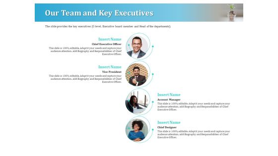 Series A Funding For Start Up Our Team And Key Executives Slides PDF Series A Funding For Start Up Our Team And Key Executives Slides PDF