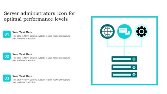 Server Administrators Icon For Optimal Performance Levels Mockup PDF