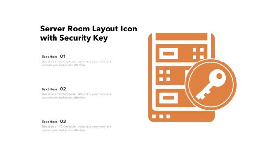 Server Room Layout Icon With Security Key Ppt PowerPoint Presentation File Slide Portrait PDF