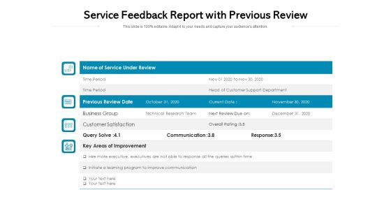 Service Feedback Report With Previous Review Ppt PowerPoint Presentation Gallery Example PDF Service Feedback Report With Previous Review Ppt PowerPoint Presentation Gallery Example PDF