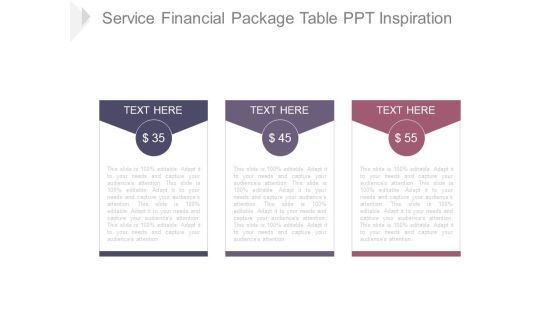 Service Financial Package Table Ppt Inspiration Service Financial Package Table Ppt Inspiration