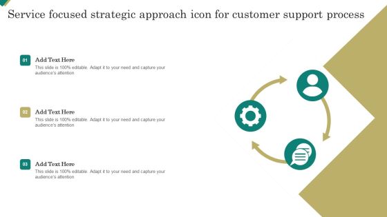 Service Focused Strategic Approach Icon For Customer Support Process Topics PDF