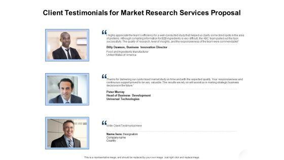 Service Market Research Client Testimonials For Market Research Services Proposal Diagrams PDF Service Market Research Client Testimonials For Market Research Services Proposal Diagrams PDF
