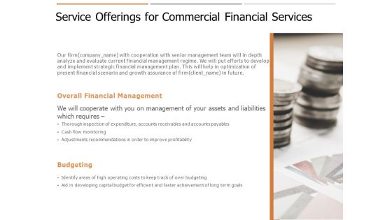 Service Offerings For Commercial Financial Services Ppt PowerPoint Presentation Infographic Template Information Service Offerings For Commercial Financial Services Ppt PowerPoint Presentation Infographic Template Information