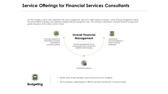 Service Offerings For Financial Services Consultants Ppt PowerPoint Presentation Infographic Template Background Service Offerings For Financial Services Consultants Ppt PowerPoint Presentation Infographic Template Background