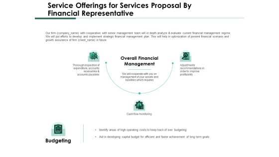 Service Offerings For Services Proposal By Financial Representative Sample PDF Service Offerings For Services Proposal By Financial Representative Sample PDF