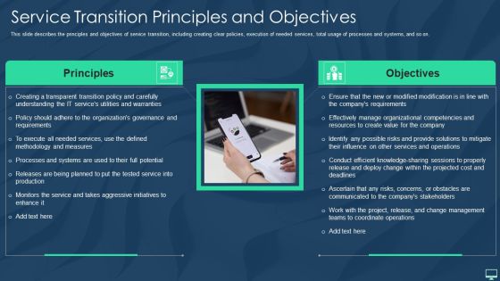 Service Transition Principles And Objectives Ppt Professional Model PDF