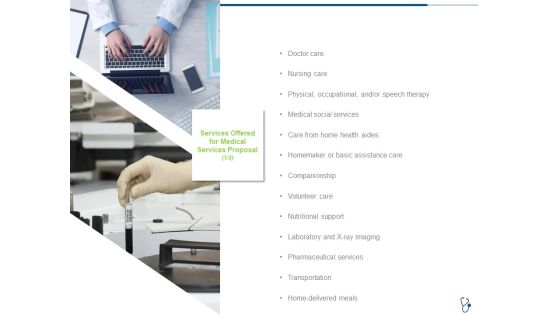 Services Offered For Medical Services Proposal Ppt Infographics Gallery PDF Services Offered For Medical Services Proposal Ppt Infographics Gallery PDF