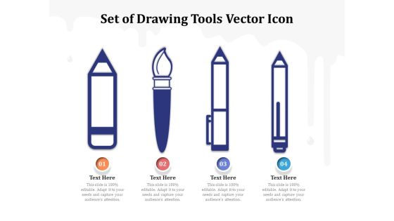 Set Of Drawing Tools Vector Icon Ppt PowerPoint Presentation File Shapes PDF