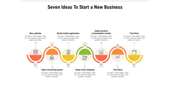 Seven Ideas To Start A New Business Ppt PowerPoint Presentation Icon Vector PDF
