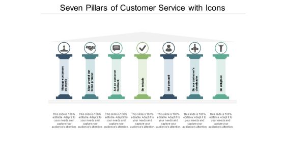 Seven Pillars Of Customer Service With Icons Ppt PowerPoint Presentation Infographics Design Ideas