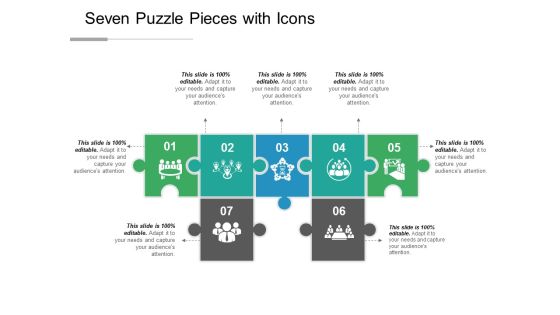 Seven Puzzle Pieces With Icons Ppt PowerPoint Presentation Model Design Inspiration