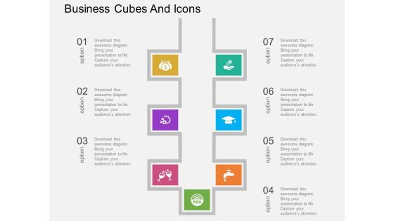 Seven Staged Business Cubes And Icons Powerpoint Template Seven Staged Business Cubes And Icons Powerpoint Template