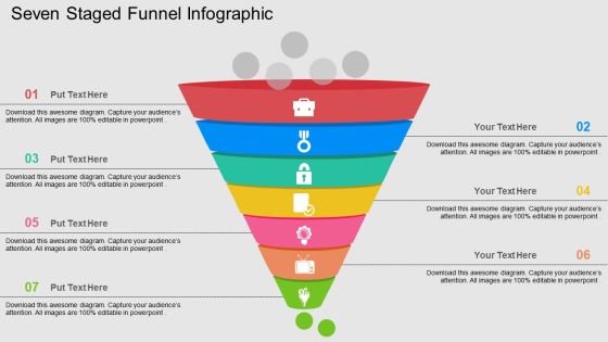 Seven Staged Funnel Infographic Powerpoint Templates