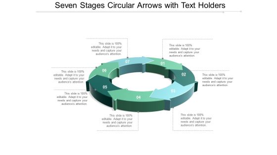 Seven Stages Circular Arrows With Text Holders Ppt Powerpoint Presentation Summary Layout Ideas