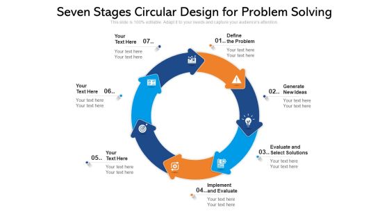 Seven Stages Circular Design For Problem Solving Ppt PowerPoint Presentation Gallery Rules PDF