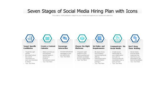 Seven Stages Of Social Media Hiring Plan With Icons Ppt PowerPoint Presentation Gallery Influencers Seven Stages Of Social Media Hiring Plan With Icons Ppt PowerPoint Presentation Gallery Influencers