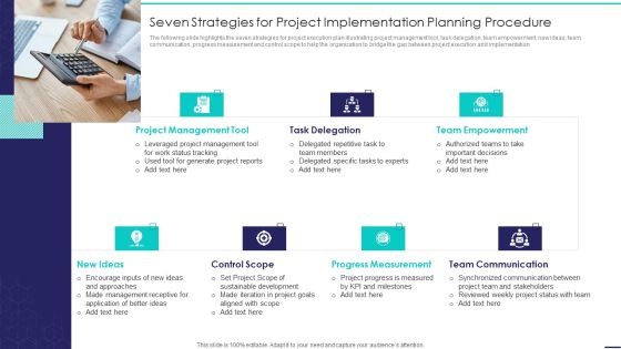 Seven Strategies For Project Implementation Planning Procedure Ideas PDF Seven Strategies For Project Implementation Planning Procedure Ideas PDF