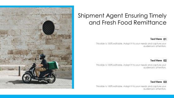 Shipment Agent Ensuring Timely And Fresh Food Remittance Ppt PowerPoint Presentation File Example PDF Shipment Agent Ensuring Timely And Fresh Food Remittance Ppt PowerPoint Presentation File Example PDF