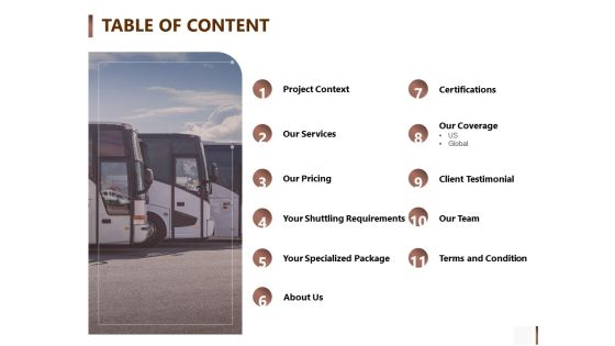 Shipment Proposal For Corporate Occasion Table Of Content Diagrams PDF