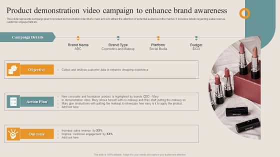 Shopper Advertisement Strategies Product Demonstration Video Campaign To Enhance Designs PDF