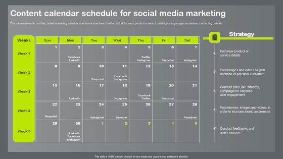 Shopper And Client Marketing Plan To Boost Sales Content Calendar Schedule For Social Media Marketing Information PDF Shopper And Client Marketing Plan To Boost Sales Content Calendar Schedule For Social Media Marketing Information PDF